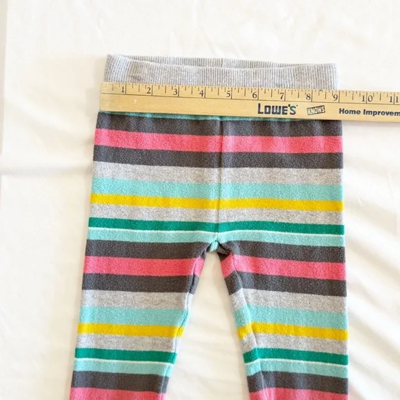 Cherokee EUC 2012 Gray and Mulitcolor Stripe Knit Leggings Size 3T - Picture 6 of 9